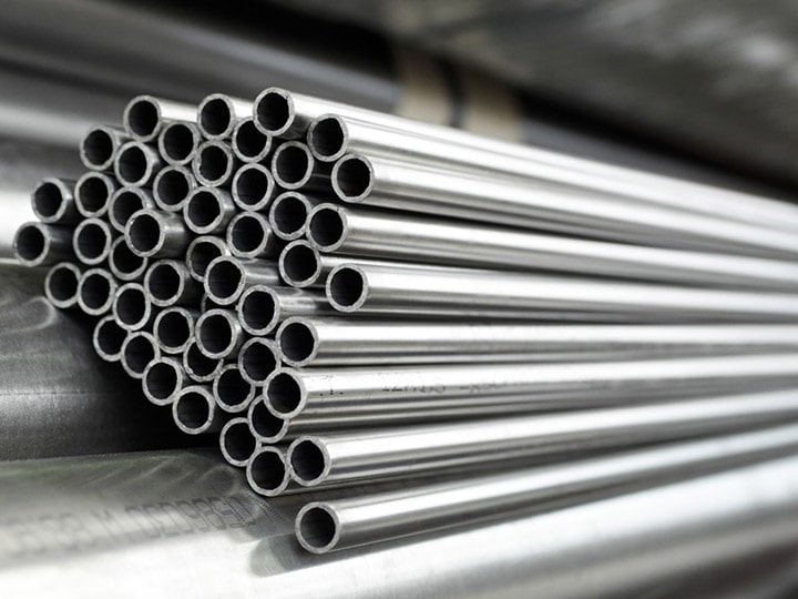 A stack of alloy Steel Tubes